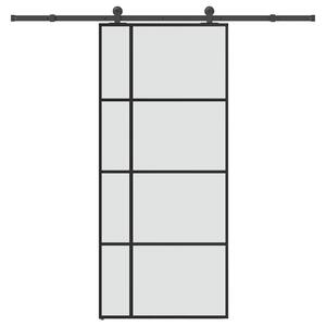 Posuvné dveře s kováním 90x205 cm ESG sklo a hliník 3332920