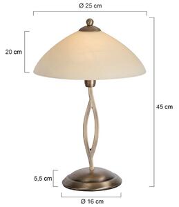 Stolní lampa Capri výška 45 cm krémová/bronz