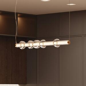 Maytoni Závěsné svítidlo Cosmo LED, mosaz, délka 98 cm, sklo, Mosaz / zlato, Obývací pokoj / jídelna, kov, Moderní
