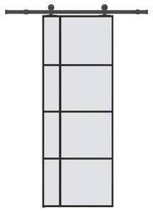 Posuvné dveře s kováním 76x205 cm ESG sklo a hliník 3332910