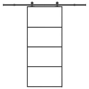 Posuvné dveře s kováním 90x205 cm ESG sklo a hliník 3332869