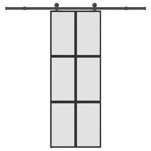Posuvné dveře s kováním 76x205 cm tvrzeného sklo a hliník 3332962