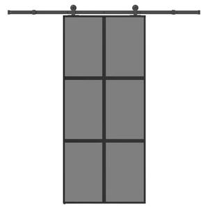 Posuvné dveře s kováním 90x205 cm tvrzeného sklo a hliník 3332987