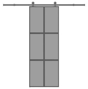 Posuvné dveře s kováním 76x205 cm tvrzeného sklo a hliník 3332986