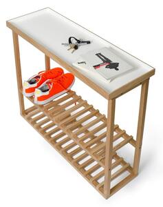 Botník/úložný stolek s bílou deskou Wireworks Hello Storage