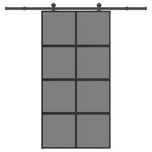 Posuvné dveře s kováním 102,5x205 cm tvrzeného sklo a hliník 3333024