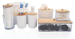 Orion Sada 7 organizérů do koupelny WHITNEY, bílý plast/bambus