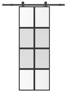 Posuvné dveře s kováním 76x205 cm tvrzeného sklo a hliník 3333007