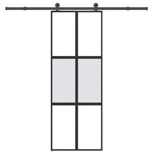Posuvné dveře s kováním 76x205 cm tvrzeného sklo a hliník 3332974