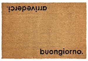 Rohožka LABO Přírodní 60 x 90 cm Text Kokosové vlákno
