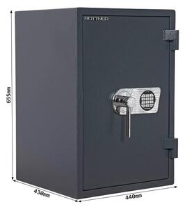 Rottner Security Nábytkový ohnivzdorný elektronický trezor Atlas 65 EL EN-1, šedý