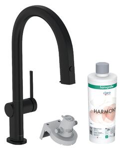 Hansgrohe Aqittura M91 kuchyňská baterie s filtrem stojící černá 76801670