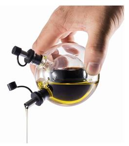 Nádoba na olej a ocet z ručně foukaného skla s podtáckem XD Design Orbit