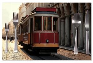 Sablio Prostírání Historická červená tramvaj: 40x30cm