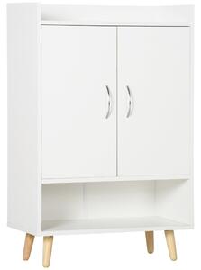 HOMCOM Moderní botník se 2 dveřmi a 4 policemi pro 12 párů bot, ideální do předsíně, obývacího pokoje, ložnice 60x30x92 cm Bílý | Aosom