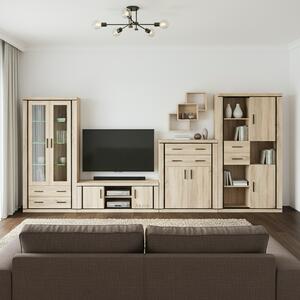 Obývací stěna DALLAS s | sestava A | 5 dílů | 428 cm | sonoma