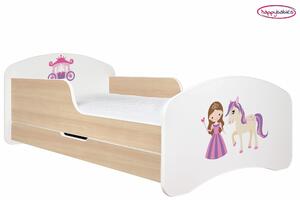 Dětská postel se šuplíkem 140x70cm PRINCEZNA A KONÍK + matrace ZDARMA!