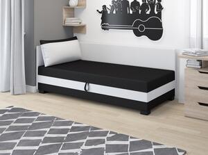 Jednolůžková čalouněná postel 100x195 MIRRY PLUS 1 - černá / bílá