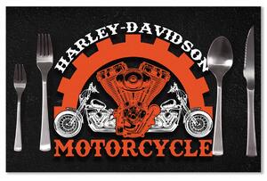 Sablio Prostírání Harley-Davidson motor Černé pozadí: 40x30cm