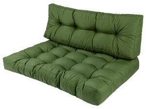 LIVARNO HOME Sada podsedáku a opěrky na paletový nábytek, 2dílná (olivově zelená) (100344814001)