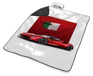 Sablio Plážová deka Ferrari Italská vlajka na červeném bloku: 200x140 cm