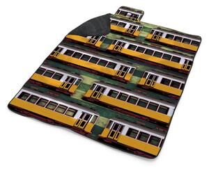 Sablio Plážová deka Lisabonské historické tramvaje Zelený Pattern: 200x140 cm