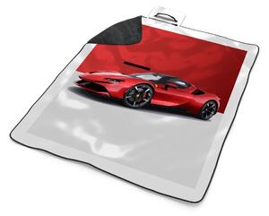 Sablio Plážová deka Ferrari na červenobílé: 200x140 cm