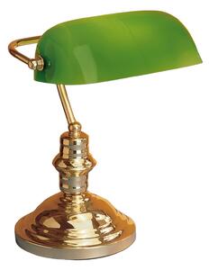 Stolní lampa Onella v bankéřském stylu, zelená