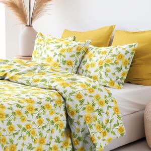 Goldea bavlněné ložní povlečení - slunečnice 140 x 220 a 70 x 90 cm
