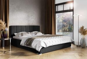 Čalouněná postel Ledo 160x200 černá Kovový rám