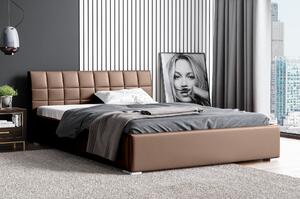 Čalouněná postel s matrací Kendi 180x200 hnědá Kovový rám