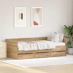 Daybed se zásuvkou Artisanový dub 90 x 200 cm Kompozitní dřevo 3333994