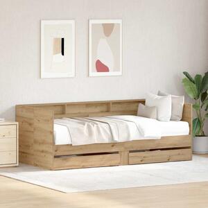 Daybed se zásuvkou Artisanový dub 75 x 190 cm Kompozitní dřevo 3334006
