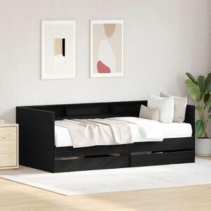 Daybed se zásuvkou Černý dub 75 x 190 cm Kompozitní dřevo 3334007