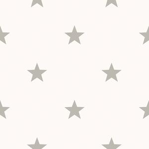 Bílá vliesová tapeta na zeď, stříbrné hvězdy, 16646, Friends & Coffee, Cristiana Masi by Parato
