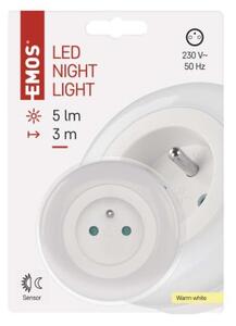 Emos lighting LED noční světlo P3320 s fotosenzorem do zásuvky 1456000170