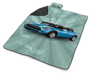 Sablio Plážová deka Mini sedan Zelené pozadí: 200x140 cm