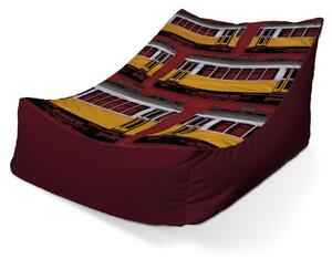 Sablio Sedací vak Lounge Lisabonské historické tramvaje Červený Pattern - 80 x 95 x 50 cm