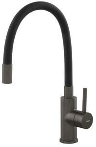 Dřezová baterie Novaservis Ferro flexi se silikonovým ramínkem černá/gun metal BZA4BSSGM