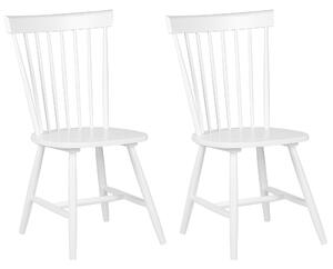 Sada 2 dřevěných jídelních židlí bílé BURGES