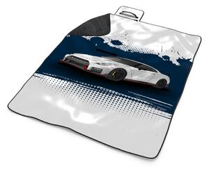 Sablio Plážová deka Nissan GTR 35 Modrý: 200x140 cm