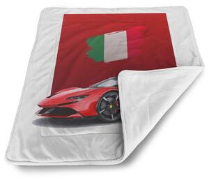 Sablio Deka pro miminko Ferrari Italská vlajka na červeném bloku - 80x100 cm