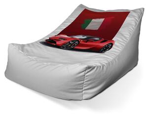 Sablio Sedací vak Lounge Ferrari Italská vlajka na červeném bloku - 80 x 95 x 50 cm