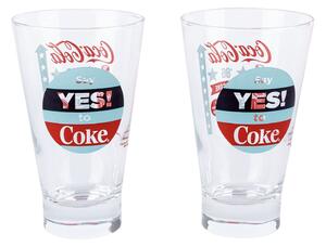 Coca Cola Sada sklenic, 3dílná / 2dílná (kónické sklenice s barevným potiskem, 2 kusy) (100345345001)