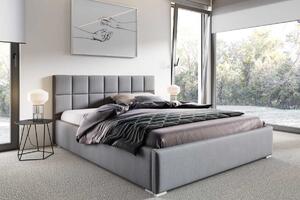 Manželská postel s lůžkem Santiago 180x200 šedá/popelově šedá Kovový rám