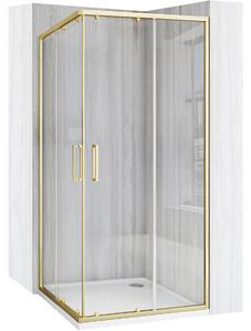 Rea City, sprchový kout s posuvnými dveřmi 80x80cm, 5/4mm čiré sklo, zlatý profil, REA-K6444