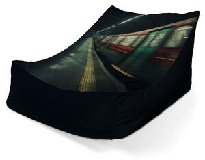 Sablio Sedací vak Lounge Metro v tmavé stanici - 80 x 95 x 50 cm