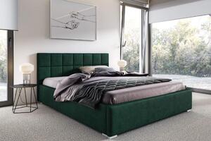 Manželská postel s matrací Santiago 140x200 Zelená Kovový rám