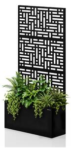 Zahradní kovová pergola s truhlíkem 3v1 černá, 900x1800x300 mm: ROSE