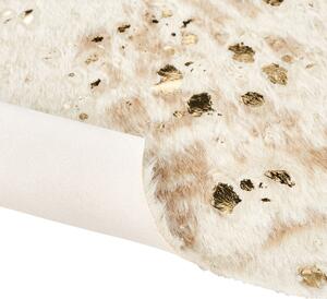 Koberec z umělé hovězí kůže se skvrnami 150 x 200 cm béžový / zlatý BOGONG